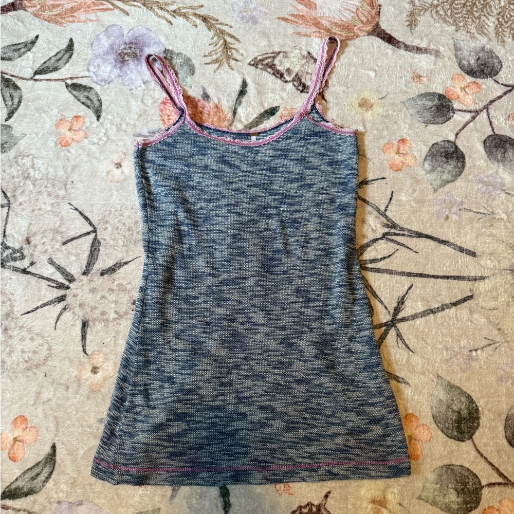 Free People Gray Fitted Knit Sleeveless Camisole